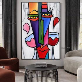 Handmade Picasso Abstract Figures Picture Blending In Face Wall Art Picture Handpainted Canvas Painting Living Room Decoration Home Living Room c (size: 60x90cm)