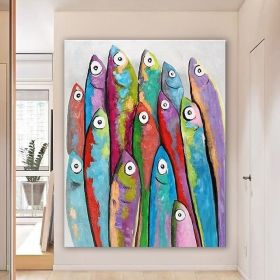 Oil Painting Hand Painted Vertical Abstract Animals Contemporary Modern Rolled Canvas  Living Room hallway bedroom luxurious decorative painting (size: 100x150cm)