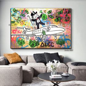 Handmade Hand Painted Oil Painting Wall Street Art Modern Abstract Alec Monopoly Millionaire Painting Home Living Room hallway bedroom luxurious (size: 100x150cm)