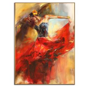 Ha's Art 100% Hand Painted Abstract Oil Painting Wall Art Modern Beautiful Dancing Girl Picture Canvas Home Decor For Living Room Bedroom No Fram (size: 150x220cm)