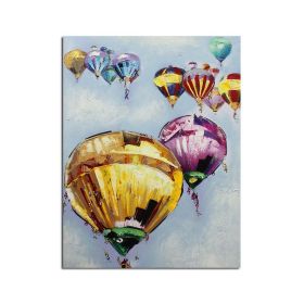 Ha's Art Top Selling Handmade Abstract Oil Painting Wall Art Modern Minimalist Hot Air Balloon Picture Canvas Home Decor For Living Room Bedroom (size: 50x70cm)
