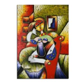 Copy World famous Oil Painting Abstract Portrait Lady By Pablo Picasso Wall Picture 100% Handmade Home Wall Decor Unique Gift (size: 150x220cm)